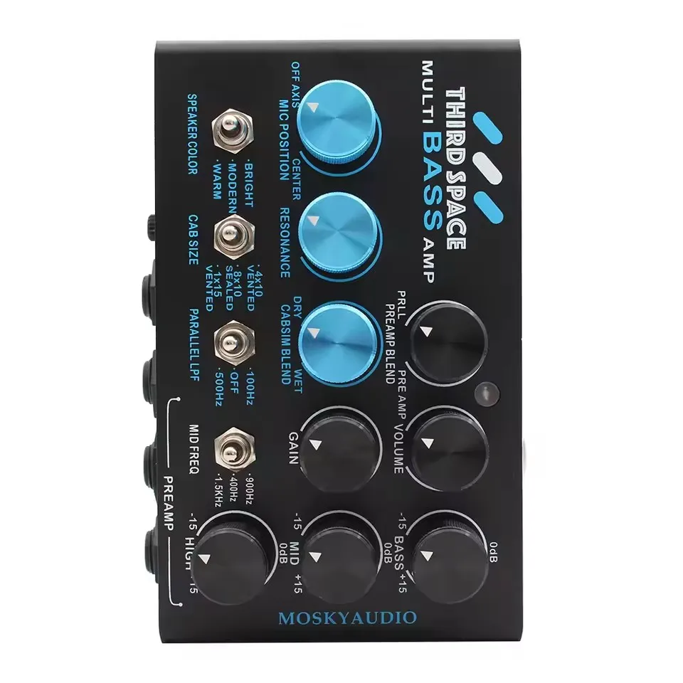 Mosky Third Space Bass Amplifier Pedal - Stereo Simplifier Bass Station & Cabinet Sim Function for Electric Bass
