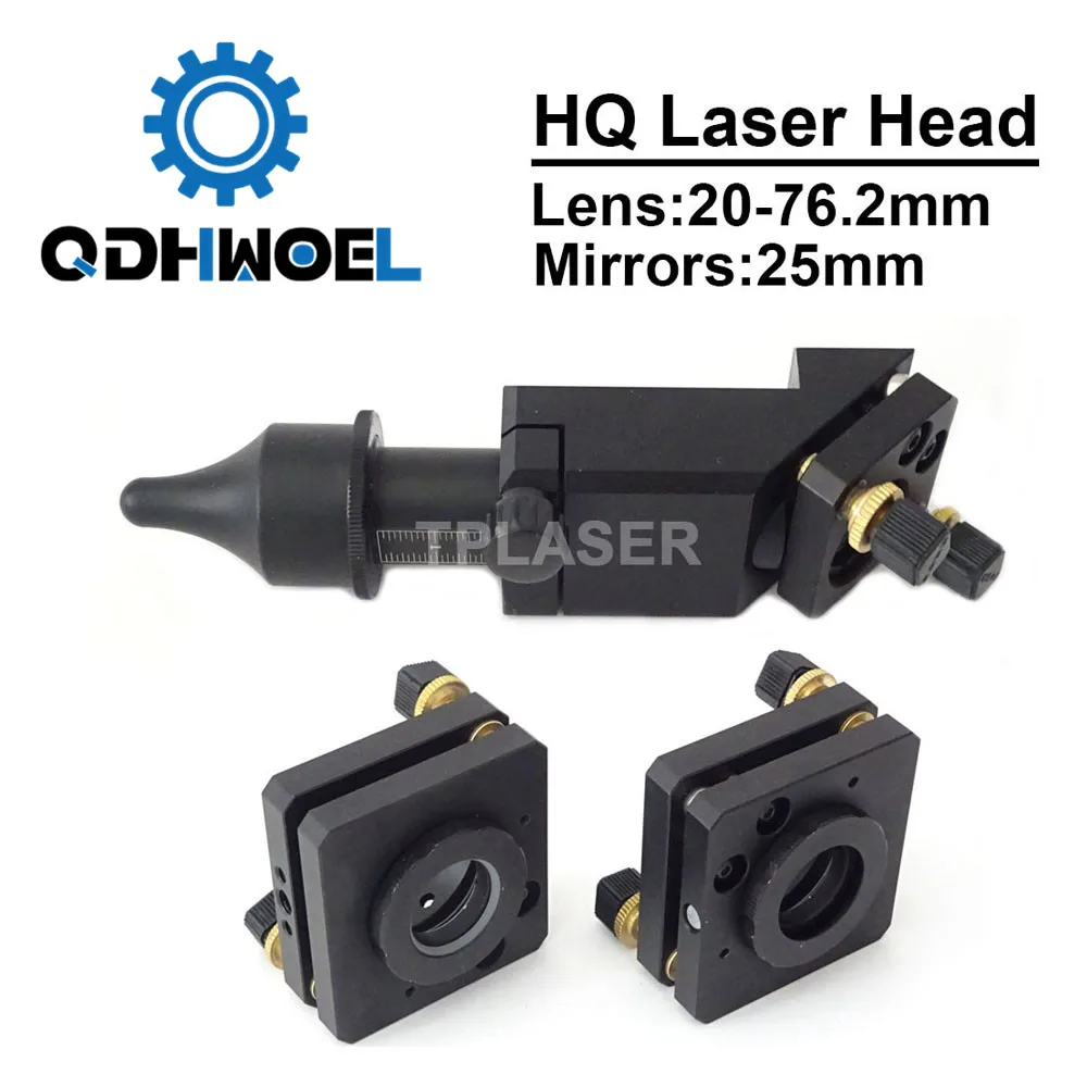 QDHWOEL CO2 Laser lens Head Mirror Mount 20-76.2mm Focus Length 25mm Mirrors for Co2 Laser Engraving and Cutting Machine