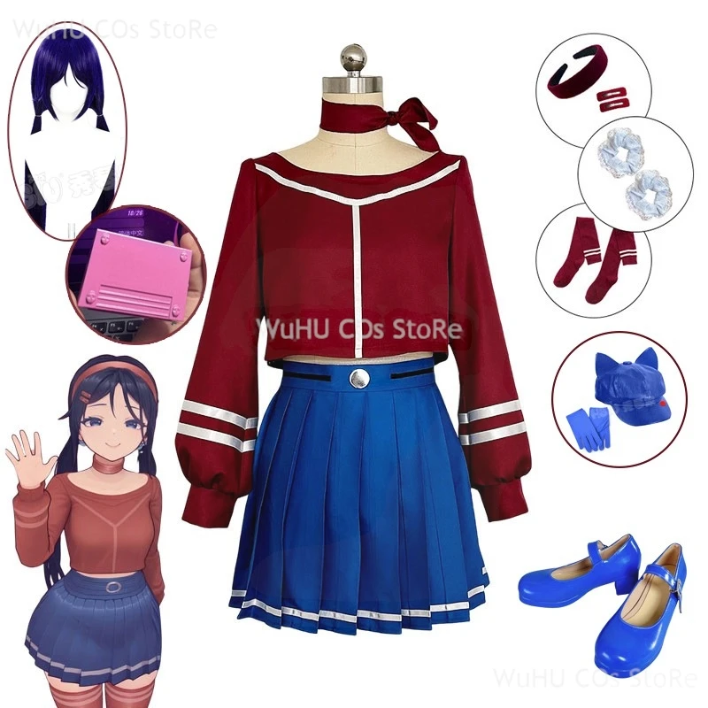 

Game Cosplay MiSide Crazy Mita Cosplay Costume Wig RolePlay Primary Yandere Outfit Women Halloween Creepy Party Clothes