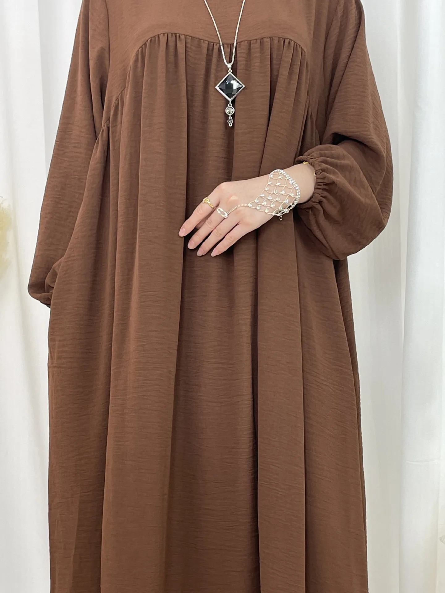 Inner Abaya for Women  Crepe Casual Muslim Long Dress Hijabs Robe Ramadan Prayer Islamic Clothing Dubai Turkish Modest Kaftan