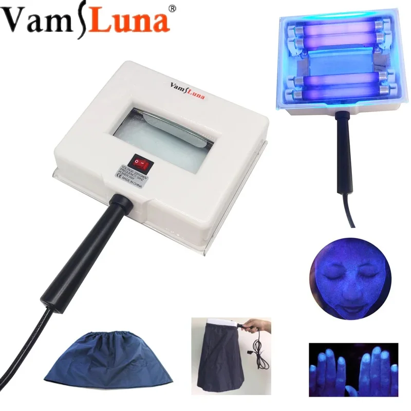 Skin Analysis UV Analyzer Facial Skin Testing Examination Magnifying Analyzer Lamp Machine with Protective Cover and Face Drape