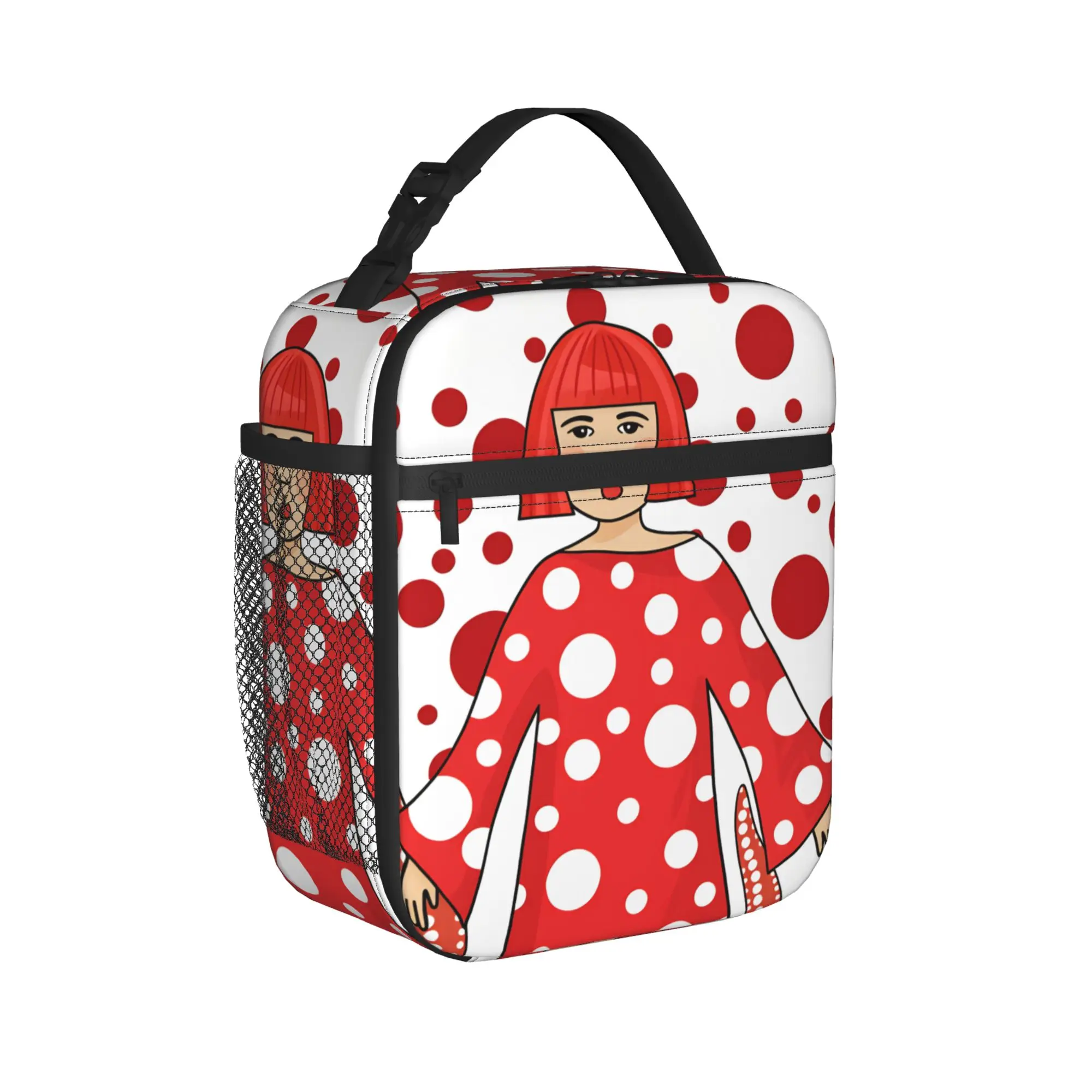 Yayoi Kusamas Lunch Bag  Outdoor Picnic Lunch Box For Unisex Kawaii Graphic Tote Food Bags Waterproof Portable Cooler Bag