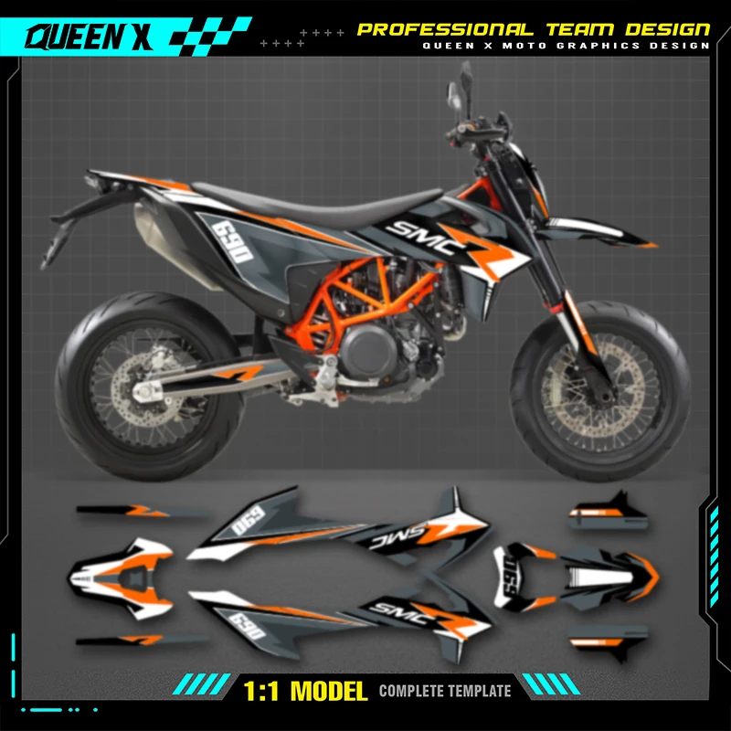 

Queen X MOTOR For KTM SMC-R 690 Enduro 2019 2020 2021 Motorcycle Graphics Background Decals Stickers Kits