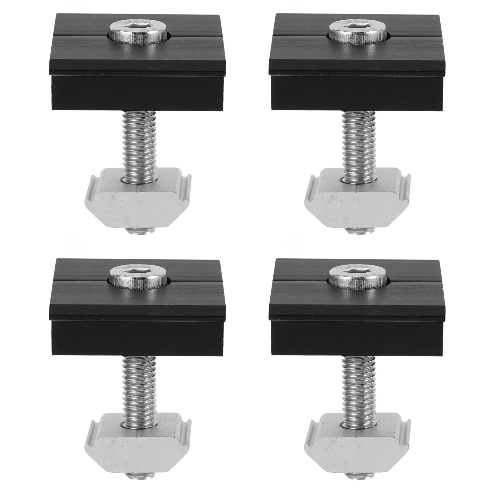 

4pcs Solar Mid Clamp Aluminum Alloy Pre-Drilled Holes Mounting Brackets For Rv Balcony Solar Panel