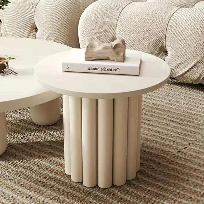 

Round Side Table Cream Color Nordic Coffee Table Living Room Accent Table Creative Desk New Design Home Decor