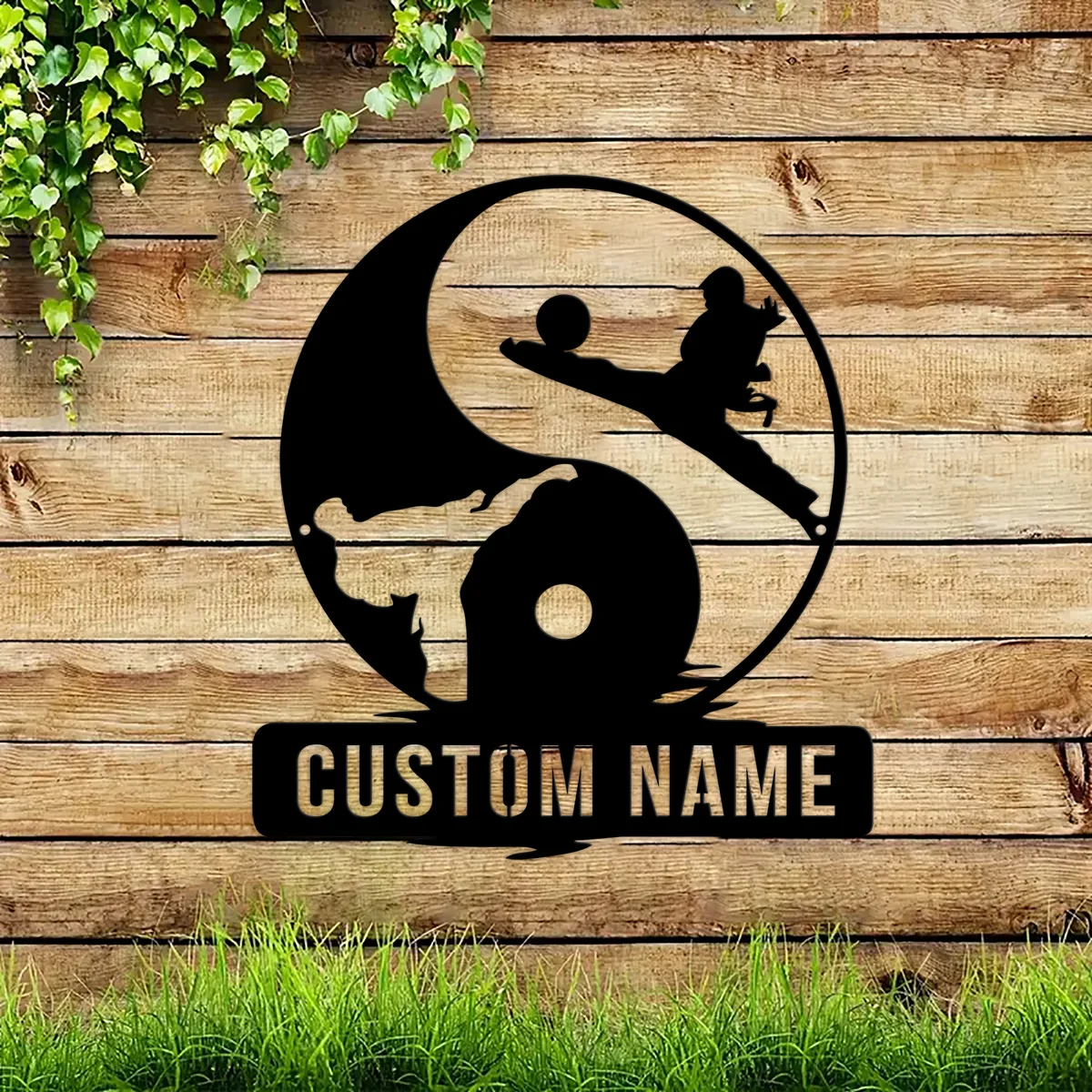 Custom Boy Karate Martial Arts Metal Wall Art Custom, Personalized Kid Karate Name Sign Home Ryukyuan Martial Arts Decoration