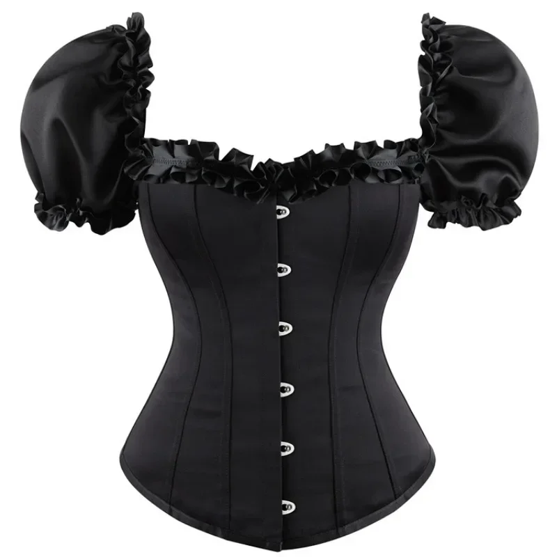 

Corset Tops for Women with Sleeves Vintage Style Victorian Retro Burlesque Corset and Bustiers Vest Fashion Black