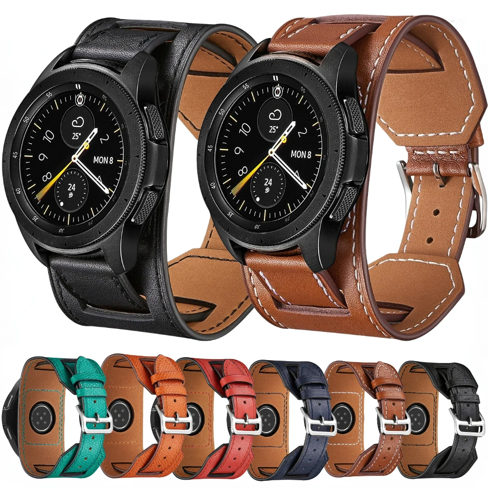 20mm 22mm Leather Strap for Samsung Galaxy Watch 6 5 4 44mm 40mm/Classic/Gear S3 Wristband for Huawei Watch 4/Pro/GT GT2 3 Belt