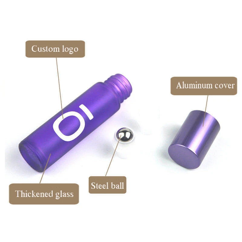 5ml/10ml Glass Spray Bottle Essential Oil Bottle Roll Ball DIY Perfume Dropper Bottle Matte 8 Pcs Color Empty Bottle Wholesale