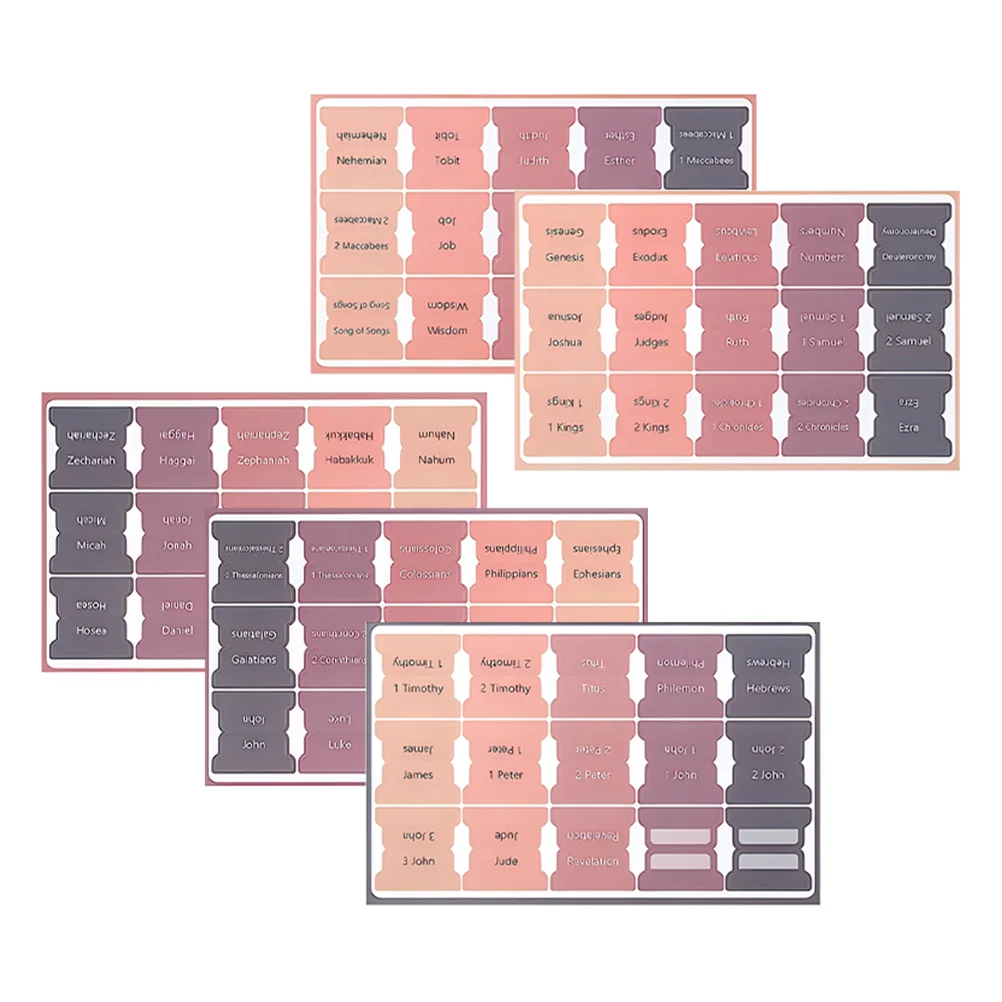 5 Sheets Label Sticker Bible Index Stickers Miss Paper Study Tabs Decorative Book