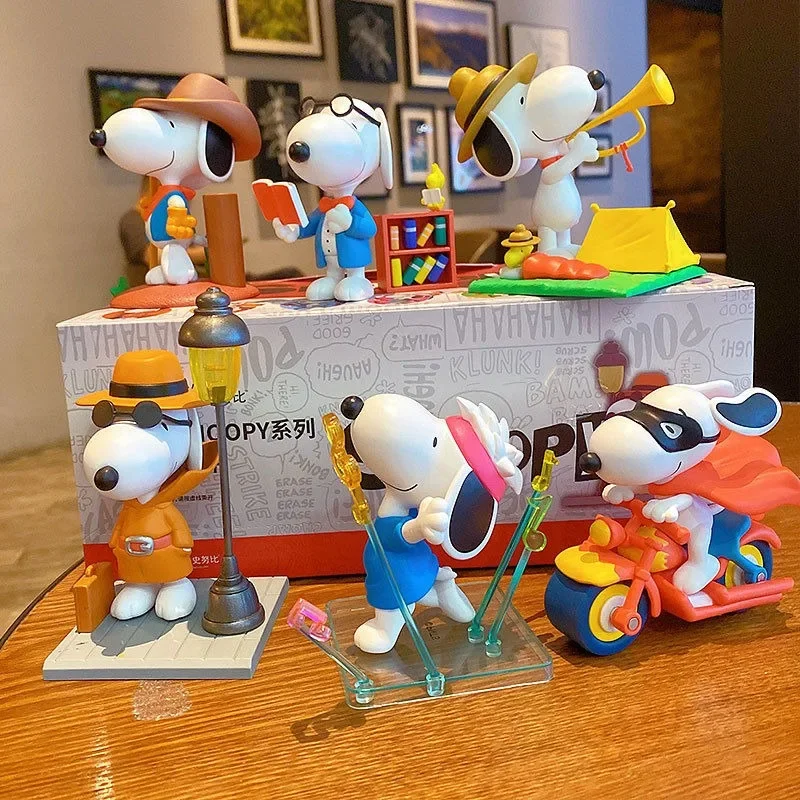 Snoopy anime kawaii blind box trendy toy doll cute cartoon model blind box toy car desktop decoration surprise gift wholesale