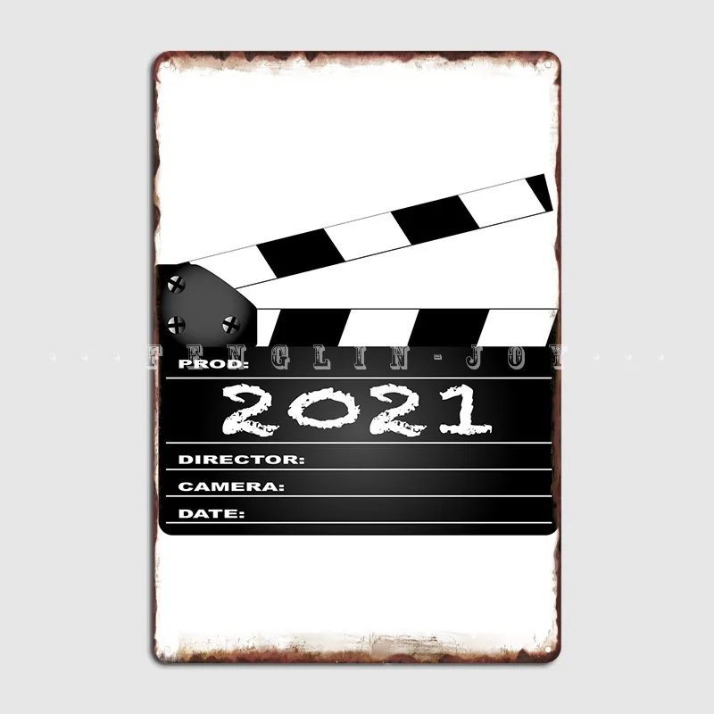 2021 Clapperboard Metal Plaque Poster Garage Decoration Club Home Party Designing Tin Sign Poster