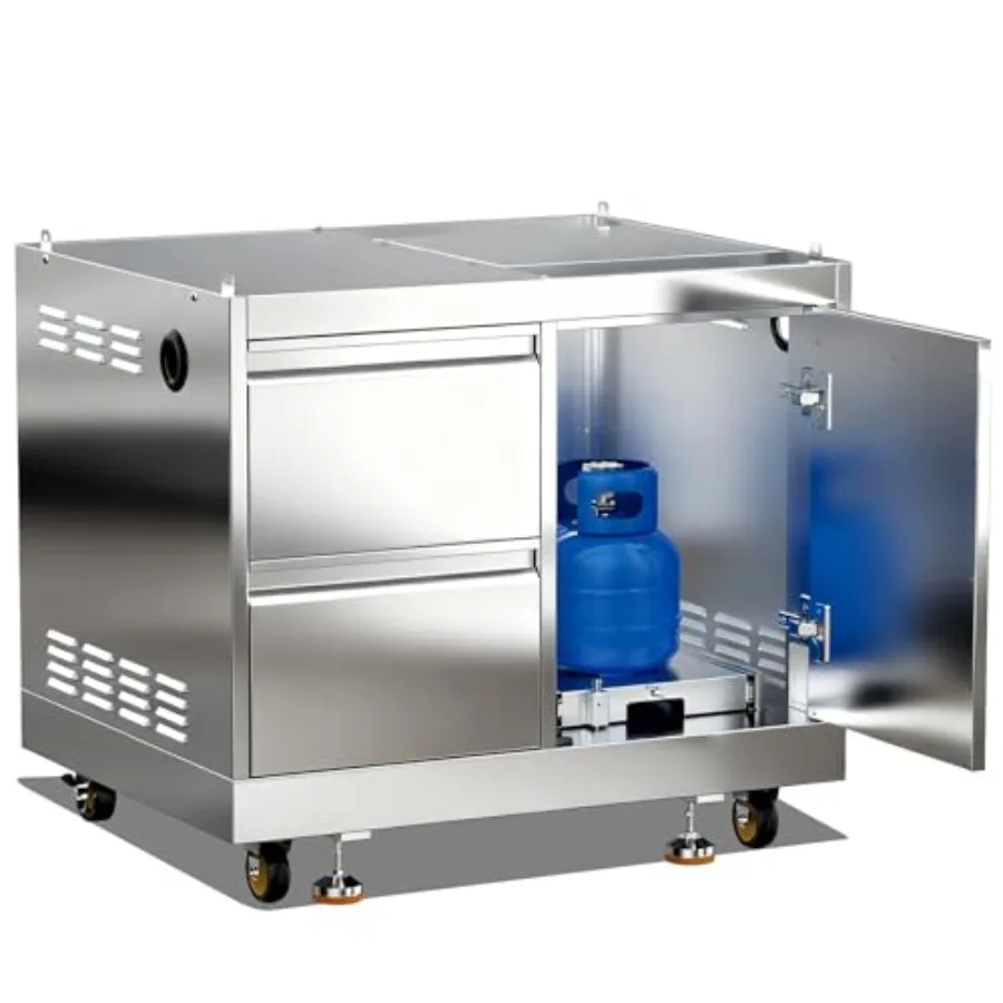 

Модульные уличные кухонные шкафы из нержавеющей стали 30 дюймов с местом для пропанового газового гриля, всепогодным отсеком для 2 ящиков и отсеком для газового баллона