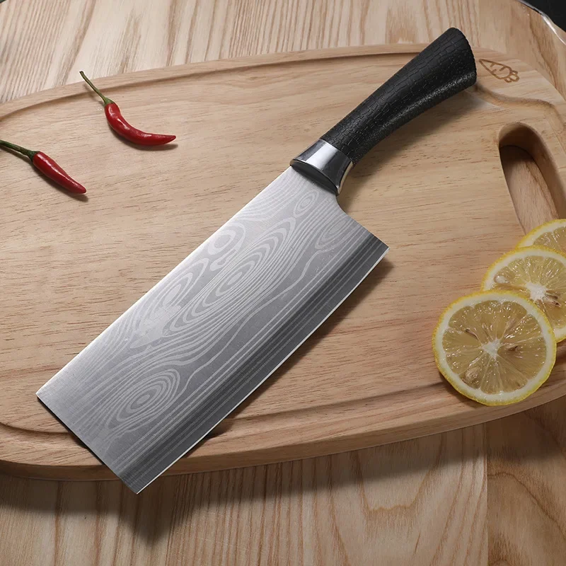 Stainless Steel Knife Kitchen Knife 3Cr13 Cleaver Knife Chef Slicing Knives Laser Damascus Vein Cooking Knife Comfortable Handle