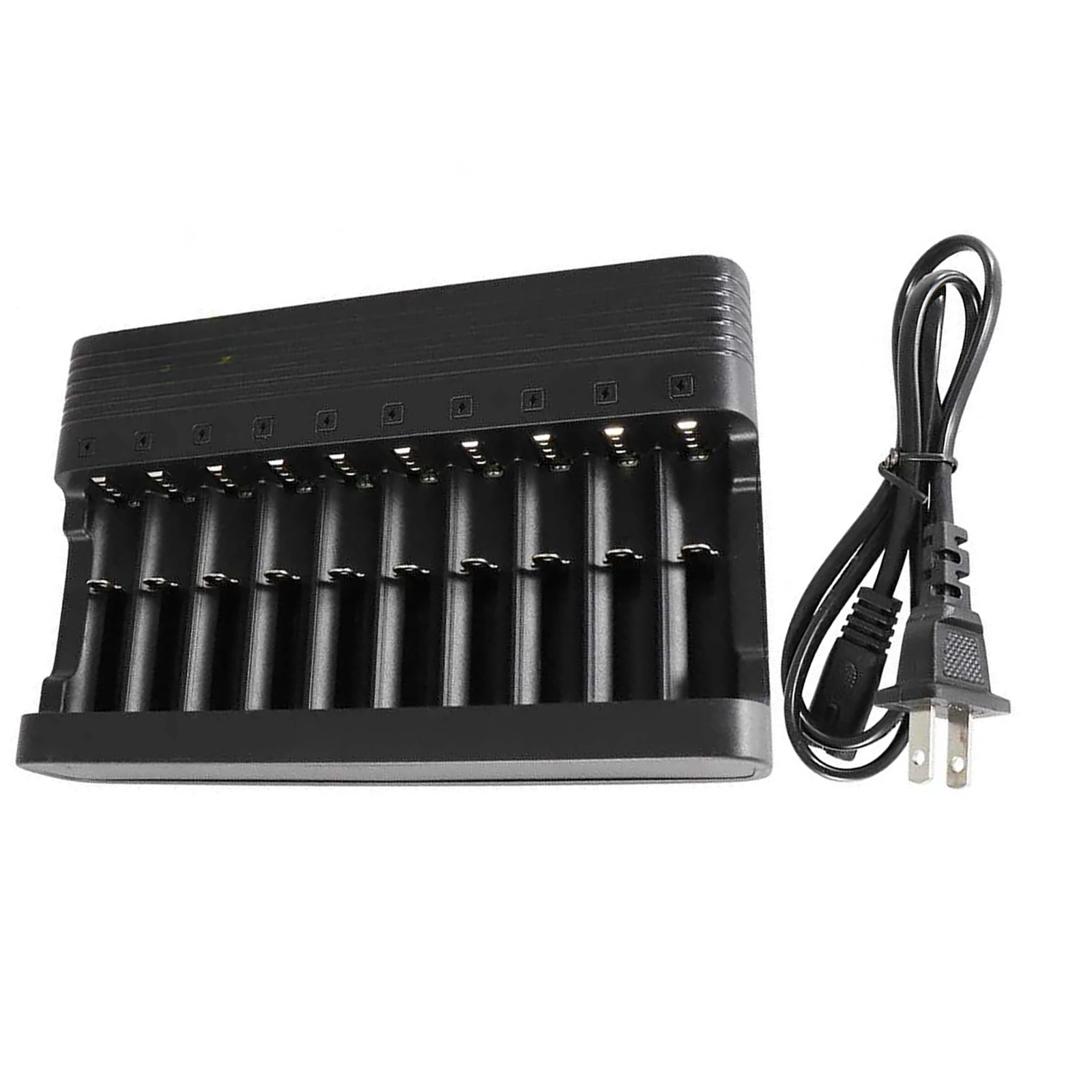 

10 Slots Intelligent Battery Charger Independent Slot Fast Charging For 26650 18650 16340 14500 17500 3.7V Li-Ion Battery