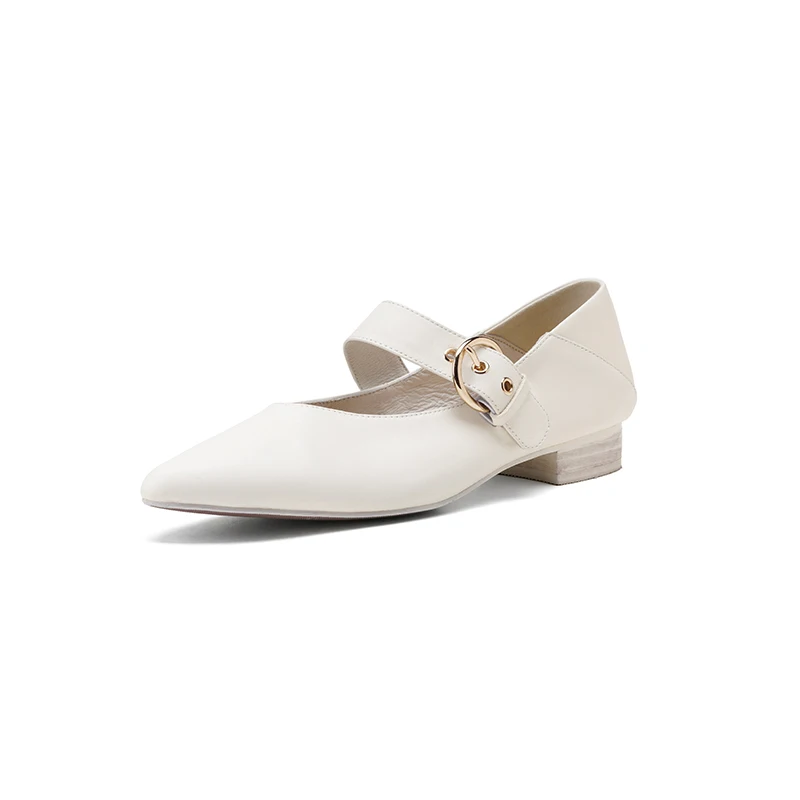 2025 ريترو الشقق أشار تو ماري جين امرأة الشقق أحذية بسيطة السيدات عالية الجودة جلد الحصان ربيع الخريف خمر الأحذية #3