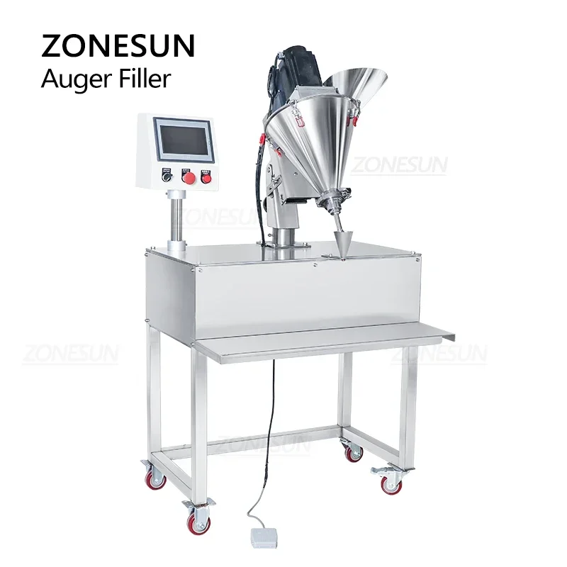 ZONESUN Semi-automatic Milk Granule Matcha Grain Powder Quantitative Trace Filling Machine Vial Bottle Filler Packing ZS-FM100P