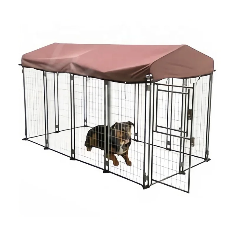 Direct Manufacturer Stainless Steel Dog Cage Preparing Folding Removable PVC Coated Square Hole Shape Crimped Cutting Bending