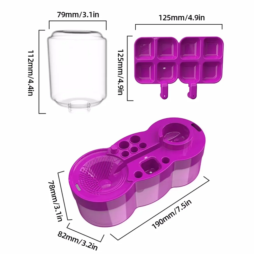 Paint Brush Cleaner With Drain Button Automatic Water Circulation Paint Brush Cleaning Machine Cleaning Bucket Art Tools