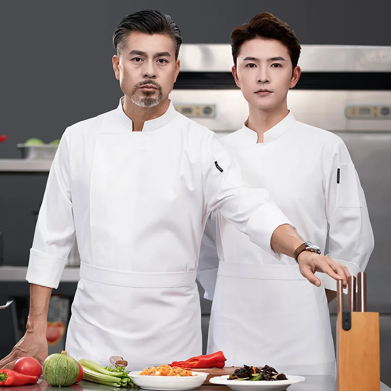 Costume de Chef de cuisine 3 pièces de haute qualité, uniforme professionnel, salopette d'hôtel, vêtements de cuisine de restauration, veste et casquette de cuisinier, tablier