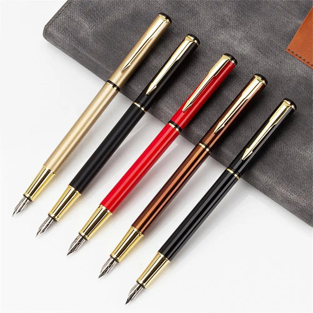 Professional Fountain Pen Full Metal Pen Students Smooth Writing Pens Elegant Exquisite Gift Teacher Office School Stationery