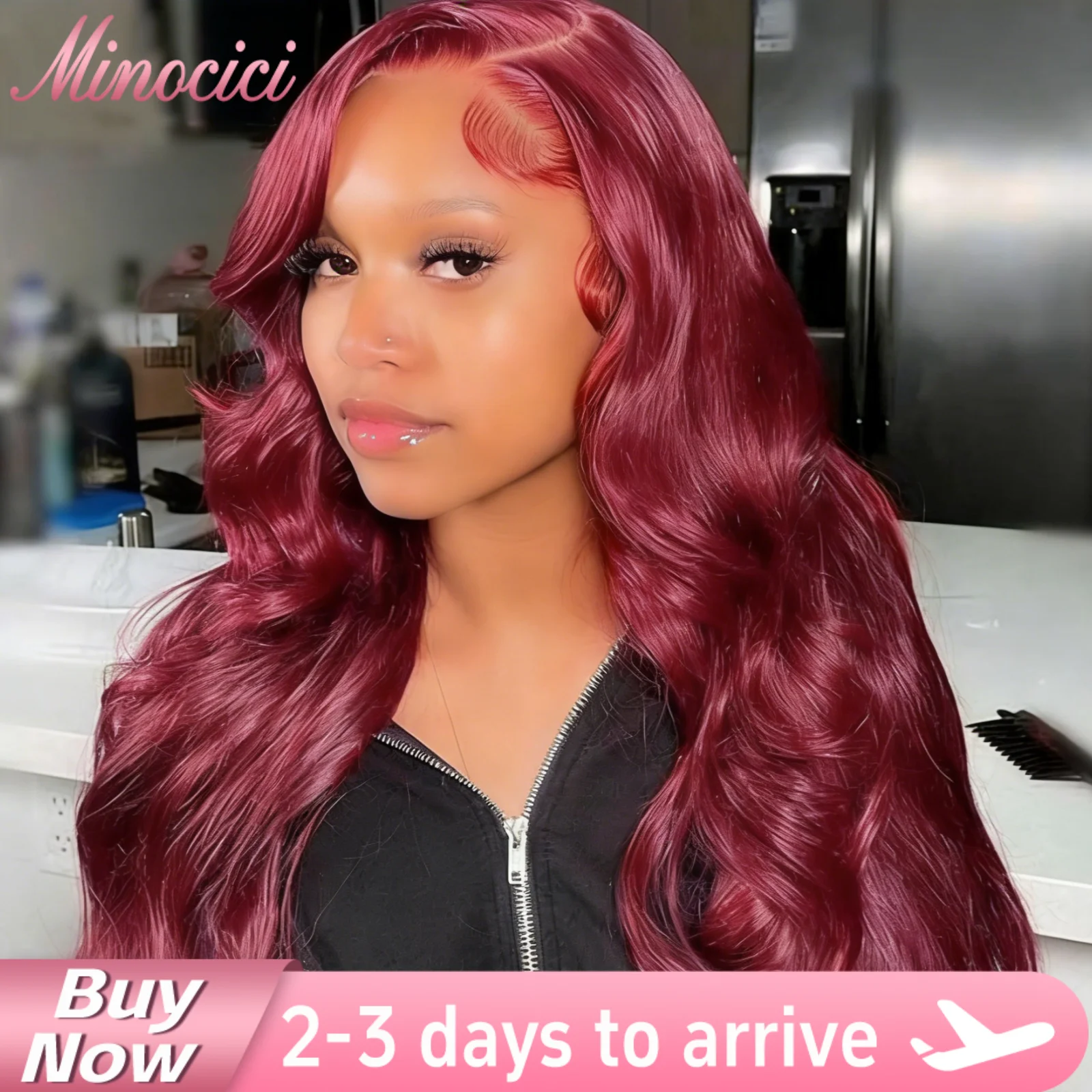 

Парик из натуральных волос с кружевной передней частью 13x6, 200 плотности, цвет 99J, волнистый, бордовый, 13x4, 30-36 дюймов, красный, бразильский, для женщин