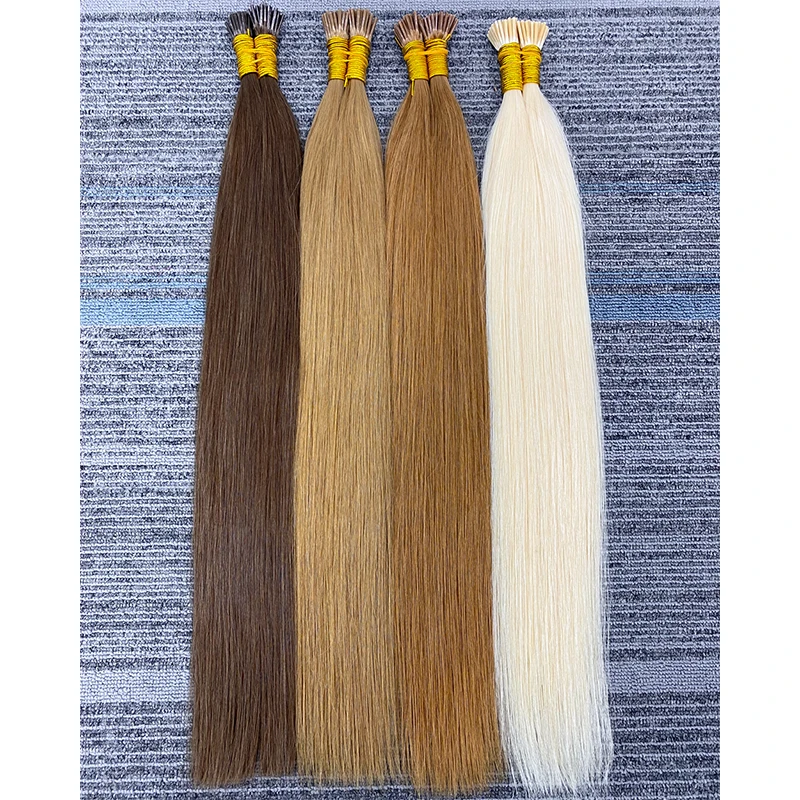 Extensiones de cabello de fusión de queratina con punta I sintética, varios colores, 5G/hebra, 60 hebras/paquete, extensiones de cabello con punta de queratina (I-Tip)