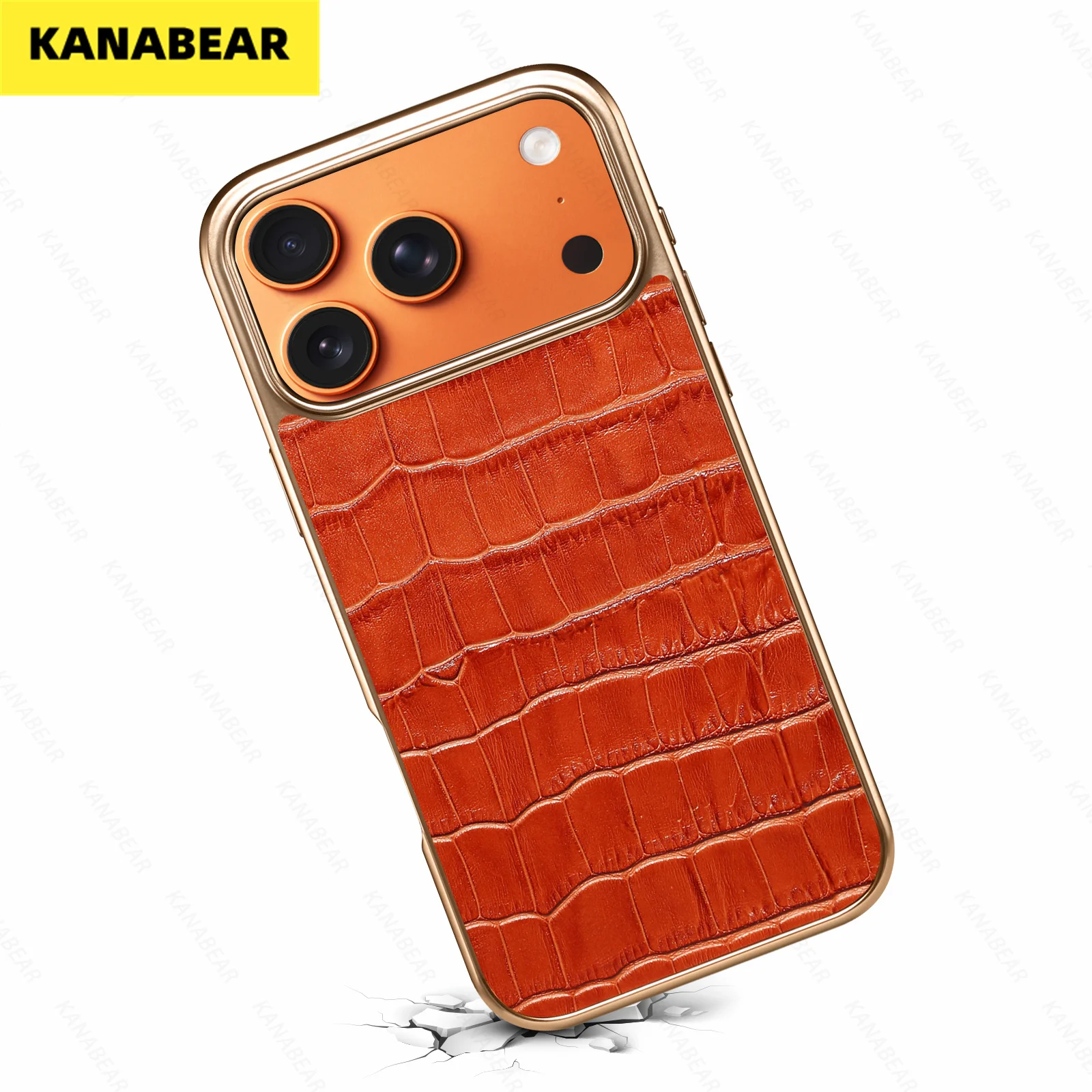 

Crocodile Pattern Phone Case for iPhone 12-13/14/15/16 Pro & 17 Pro Max - Anti-Fingerprint Plated TPU Frame PC Back Cover