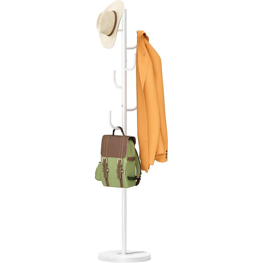 

Напольная вешалка для одежды повышенной прочности с 4 регулируемыми по размеру крючками, устойчивая деревянная подставка, стойка для одежды с 6 крючками