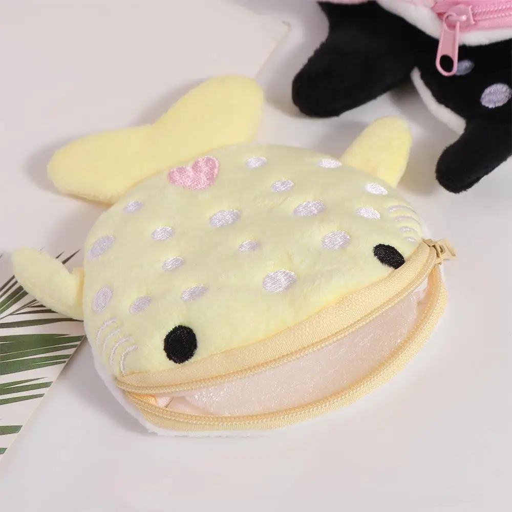 Dessin animé requin baleine requin porte-monnaie Animal sac pendentif requin en peluche portefeuille fermeture éclair mode peluche sac à monnaie écouteur enfant cadeaux