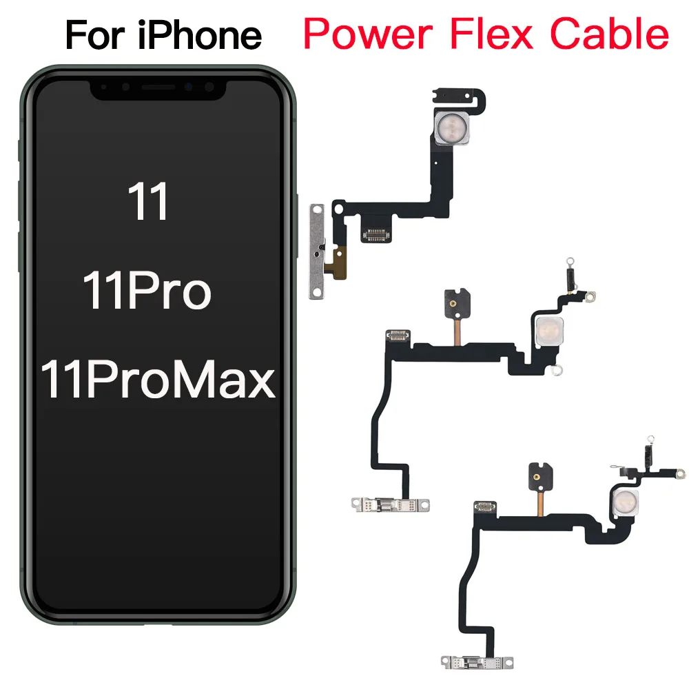 Power Button Flex Cable For 11 Pro Max ON OFF Switch With Flash Light Microphone Module Replacement