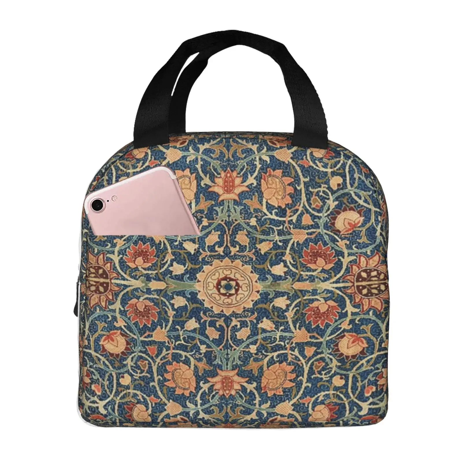 Holland Park William Morris Pattern Portable Lunch Boxes Waterproof Thermal Cooler Food Insulated Lunch Bag Kids School Children