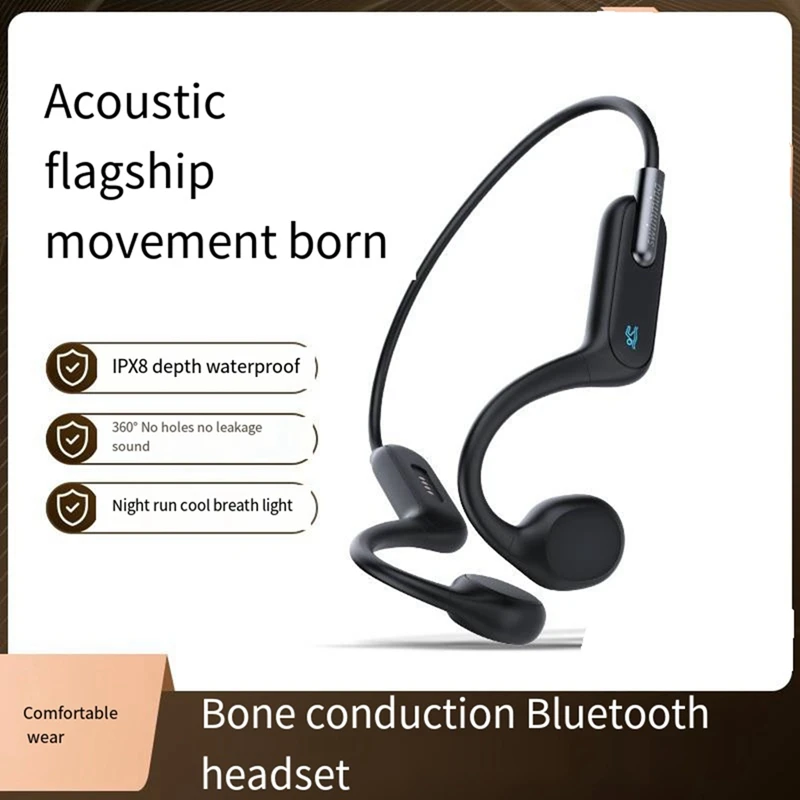 New X6 Bone Conduction Bluetooth Wireless Headset Waterproof Swimming Neck-Hanging Headset Running IPX8 Waterproof