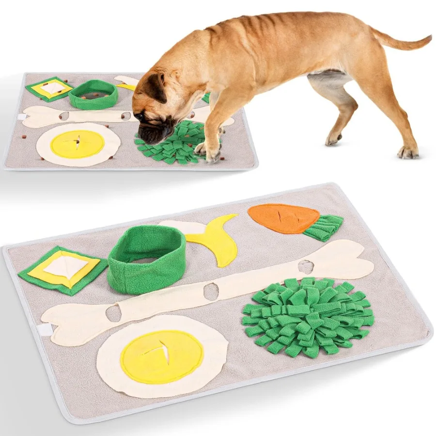 

Snuffle Mat for Dogs Large Breed 19x23 inch Keeps Pets Busy Indoors Comfortable to Lay On Soft Foraging Mat for Rabbits Cats In