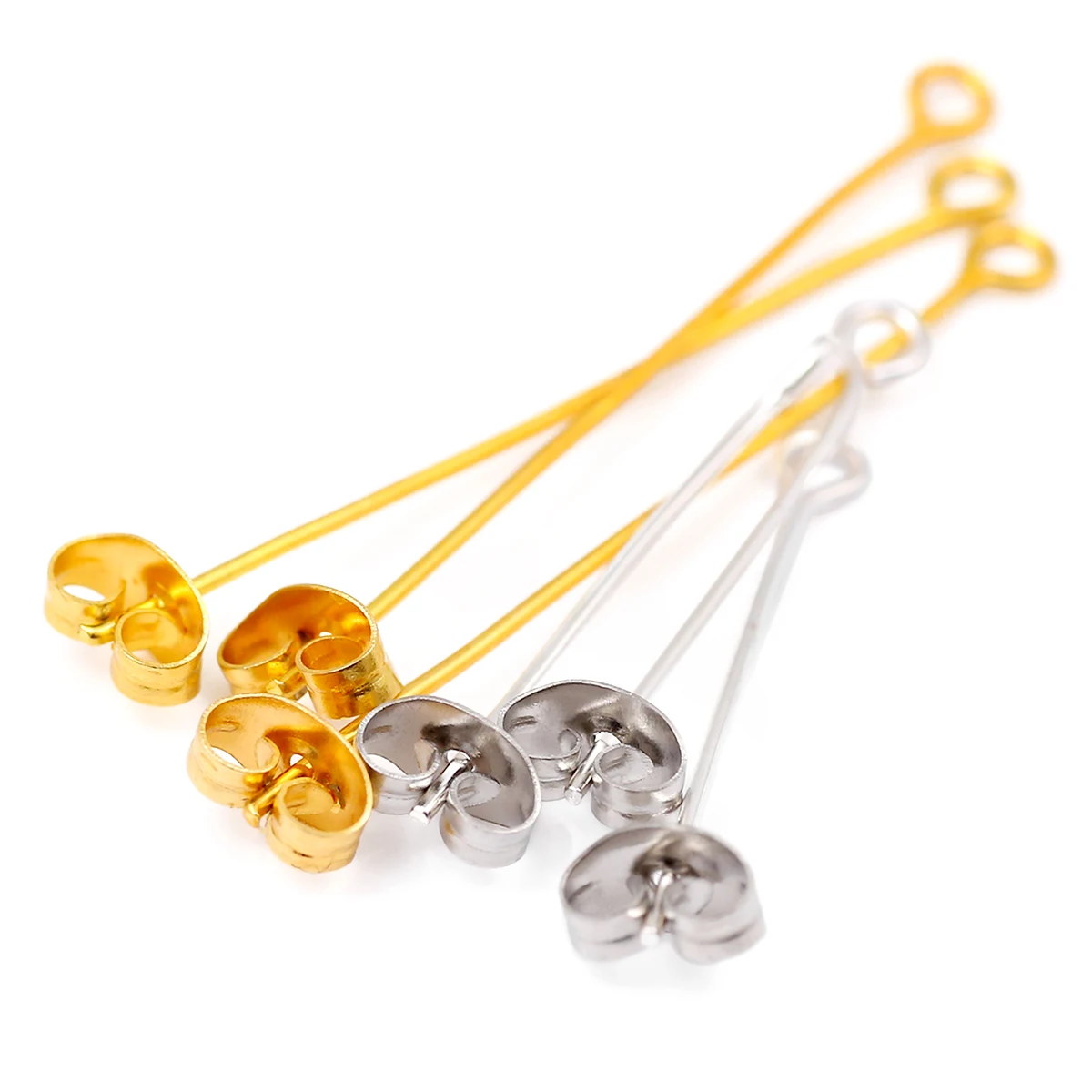 Gold/Silber Farbe Edelstahl Schmetterling Ohr Stecker Ohrring Zurück Stopper 50/100Pcs Für Schmuck Machen DIY Erkenntnisse Zubehör