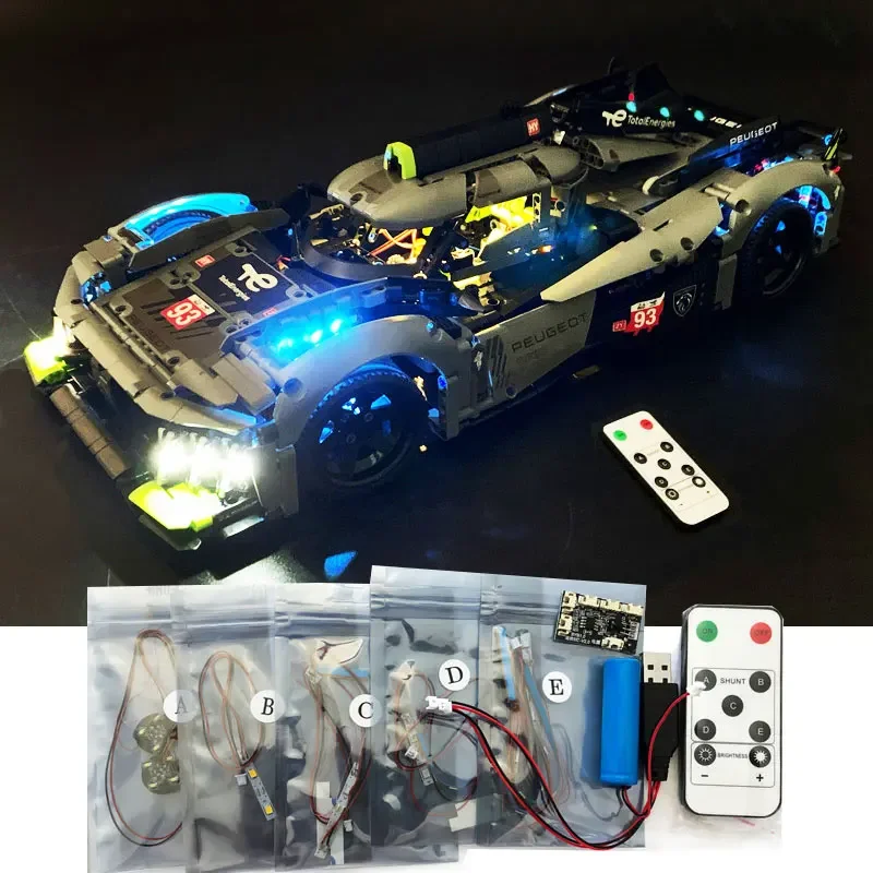 NEW Led Light Set For 42156 Peugeoted 9X8 24H Le Mans Hybrid Hypercar Technical Car Building Blocks Toys Not Include Car