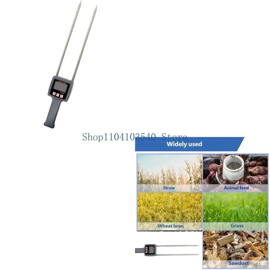 02DC Screen Readout Handheld Moisture Reader with Twin Prongs for Feed Lot Review