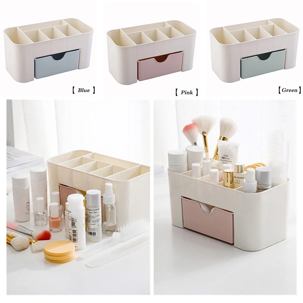 Multifunctional Makeup Organizer Box For Bathroom Cosmetic Storage With Drawer Eyeshadow Container Stand Holder Lipstick Case