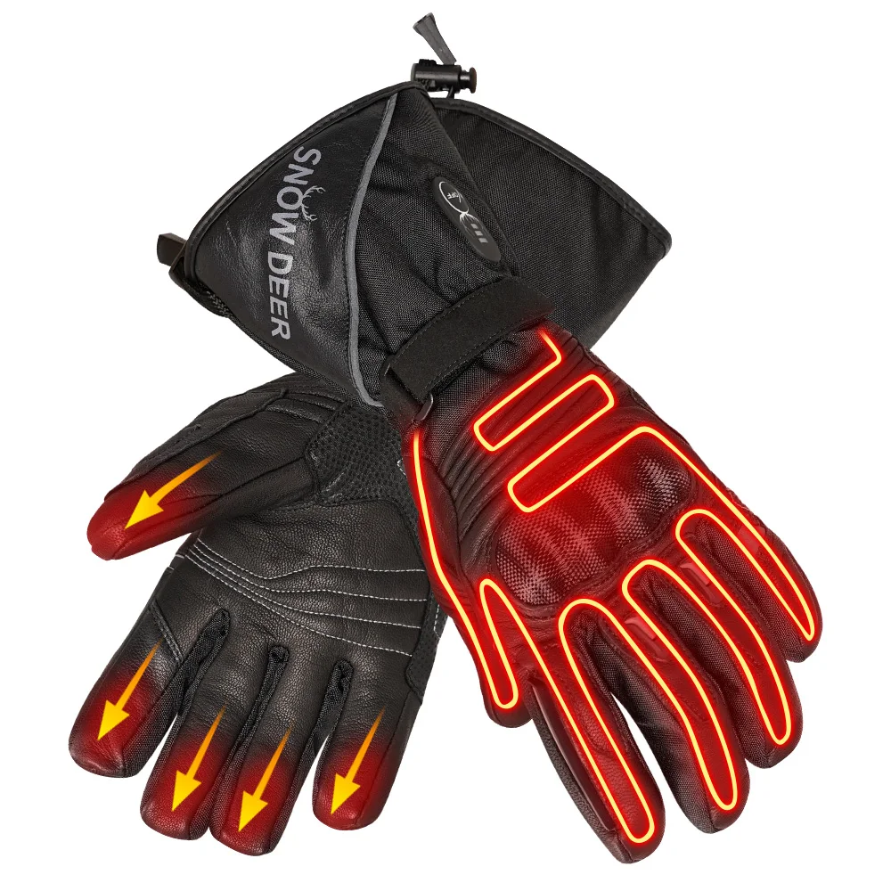 Guantes calefactados impermeables para motocicleta, Guantes Térmicos recargables, cálidos, para motos de nieve, esquí y equitación, Invierno