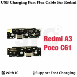 New For Xiaomi Redmi A3 + Plus Poco C61 USB Charging Dock Port Mic Microphone Connector Board Fast Flex Cable Repair Parts