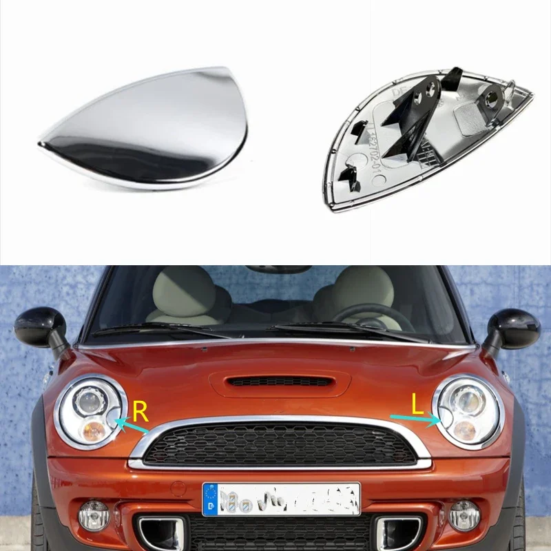 

For BMW Mini Cooper Clubman Countryman R55 R56 R57 R58 R59 R60 R61 Front Bumper Headlight Washer Chrome Cover