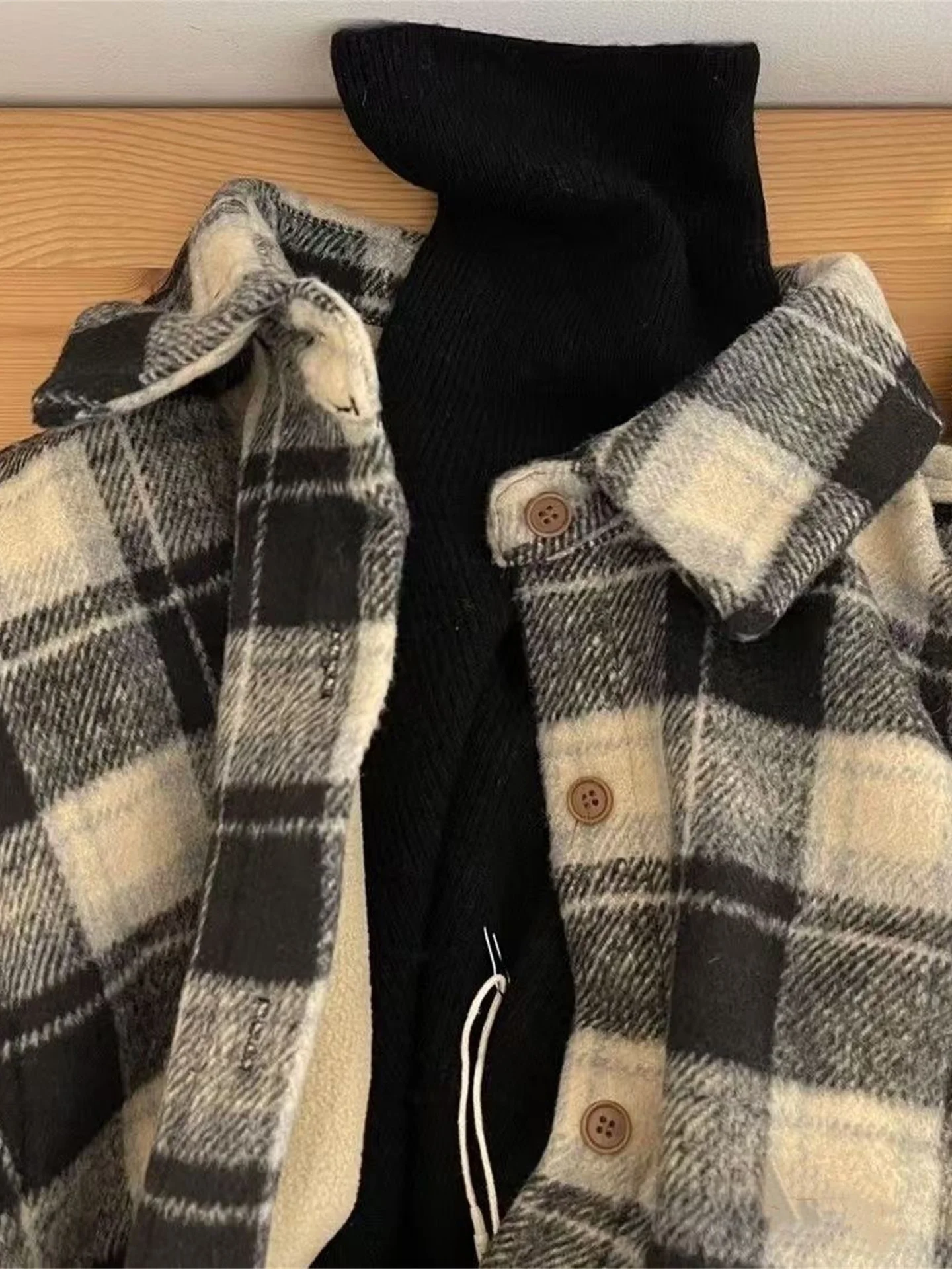 

Ретро Sle Свободный крой в клетку irt Женская верхняя одежда из искусственного меха на осень-зиму Повседневный топ больших размеров Редкая зная