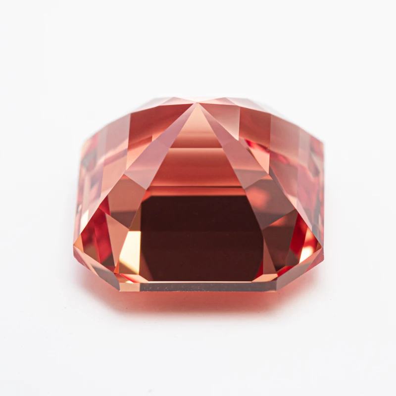 Top Lab Grown Sapphire Square Asscher Cut Sunset Orange Color VVS1 Charms DIY Jewelry Making Material Selectable AGL Certificate