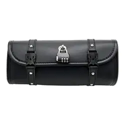 Retro Cool Saddlebag Waterproof Front Fork Handlebar Bag With Lock PU Leather Motorcycle Saddlebag Motorcycle Accessories
