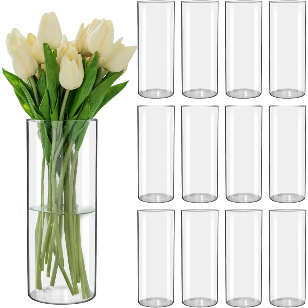 

Decorative Vase Anniversary Ceremonies Home Decoration Clear Glass Cylinder Vases for Family Tables Parties Wedding Centerpieces