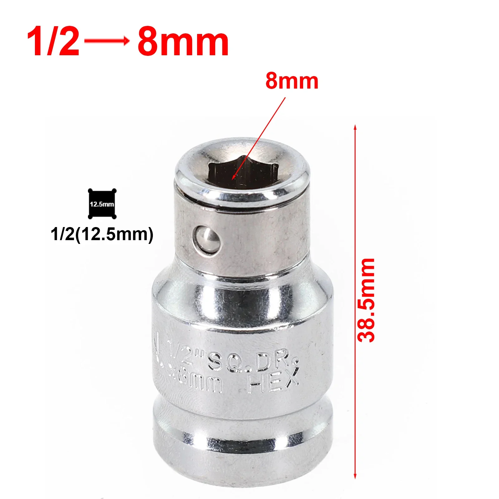 1pcs Impact Socket Adapter Converter 1/2 To 1/4 1/4 3/8 Square Nut Quick Wrench Ratchet Adapter With Hexagon Socket Hand Tools