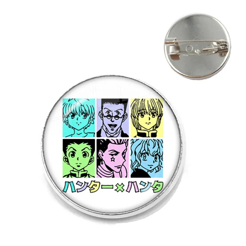 Anime Hunter x Hunter Hisoka Testing Glass Dome Pin Badge Cosplay Kurapika Killua Zoldyck GON·FREECSS Number Brooch Gift