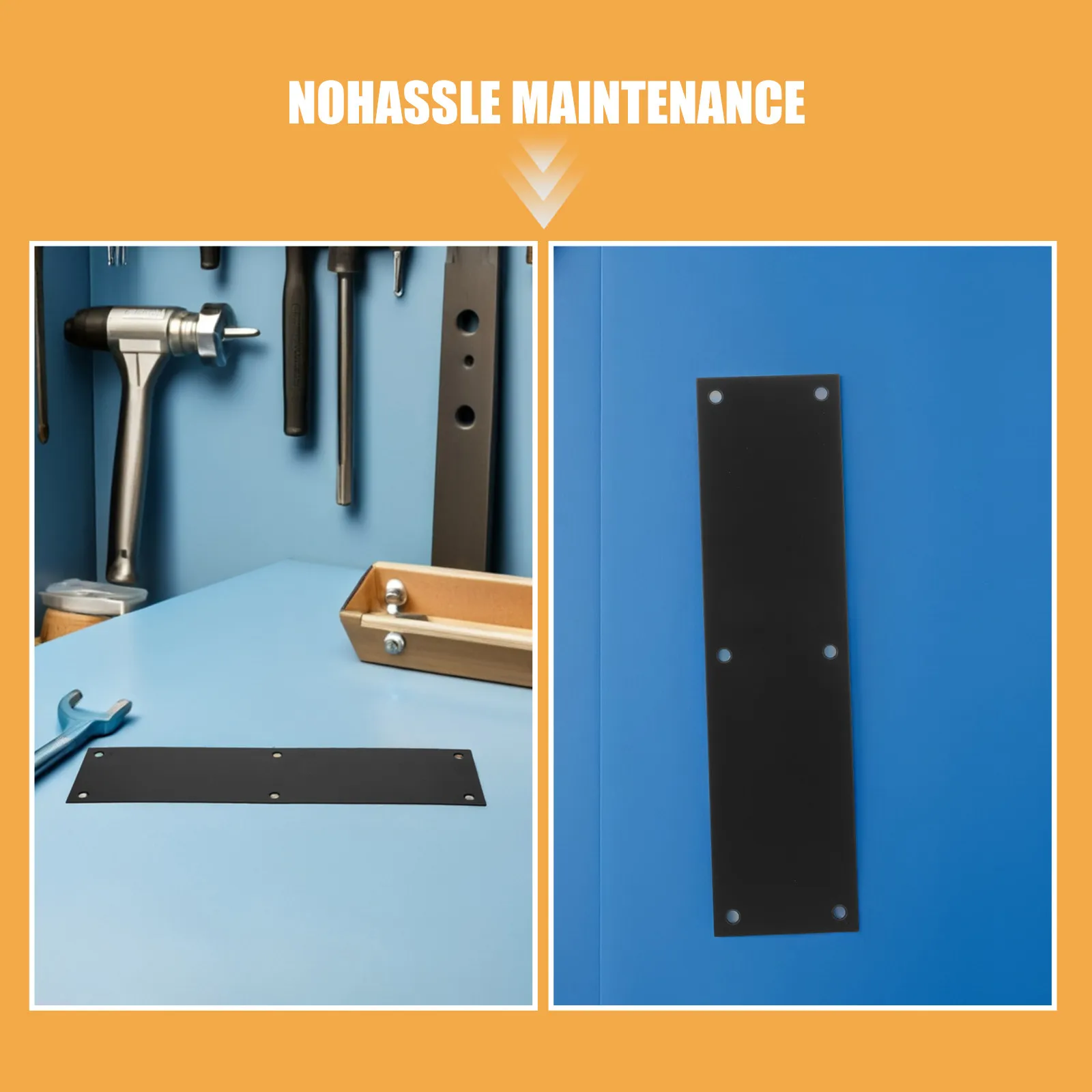2Pcs Door Kick Plates Stainless Steel Heavy Duty Metal Door Panel Protector Rectangular Push Plate 75x289mm for Entry Interior