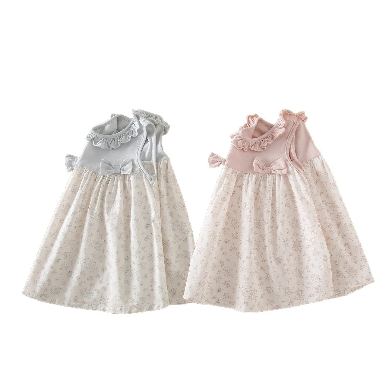 Summer New Baby A Grade Kids Dress Breathable Sleeveless Baby Girl Floral Princess Dress