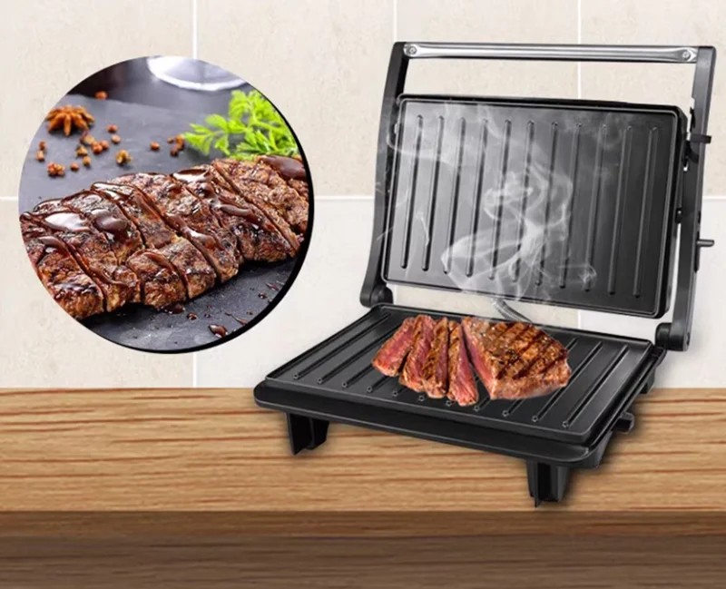 Máquina De Pequeno Almoço De Sanduíche, Mini salsicha de churrasco, Casa Burger Toast Steak Grill, Panelas, 750W